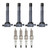 Ignition Coils + Spark Plugs Set UF602 for Honda Accord CR-V Civic (4-Pack)