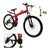 26" wheels 27 speed double disc brake folding mountain bike MTB for adults Red