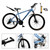 26 inch 27 speed double disc brake mountain bike MTB For adults With Cup holder Fender Blue