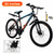 24 inch 24 Speed Mountain Bicycle Spoke Wheel Adult Explorer Bike MTB With Fender Cup holder Blue/Orange