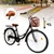 26 inch 7 speed Spoke Wheel Cruiser Bike Women Bicycle Girl's City Bike With basket Rear seat Black