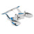 RC Plane For Water Land & Air Aircraft 3Ch Remote With 2 Batteries 2.4Ghz Blue