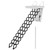 12 Step Black Folding Attic Ladder Wall Mounted Pulldown Ceiling Stairs (39.4"x27.6")