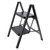 Stepladder, 2 Tiers,  Foldable, Aluminum, Wide, Lightweight, Compact, Ladder, Load Capacity 330.7 lbs (150 kg), Includes Tray, Car Wash, Indoor, Moving, Large Cleaning Black