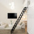 Wall Mounted Folding Ladder Black Loft Attic Stairs Pull down 12 Steps 27.6"*23.6" Generic 