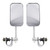 Chrome Retro Retangular Mirrors with clamp For Cafe Racer Bobber Chopper Tracker