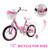 18" Children Princess Bicycle Girls Bike with Removable Training Wheels Pink