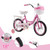 18" Children Princess Bicycle Girls Bike with Removable Training Wheels Pink
