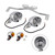 Motorcycle Beam Headlight Fog Lamp Custom Chrome #D21 For Racer Bobber Chopper