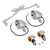 Motorcycle Beam Headlight Fog Lamp Custom Chrome #D21 For Racer Bobber Chopper