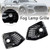 2021-2025 Audi Q5 SQ5 S-Line 2* Fog Lamp Grille Gloss Black Generic