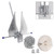 13 Lbs Steel Slide Anchor Hot-Dipped Anchor Kit Chain&Rope Set Silver For Boat