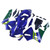 2003-2004 Honda CBR600RR Amotopart Fairings Blue & Green Movistar Racing Customs Fairing