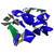 2005-2006 Honda CBR600RR Amotopart Fairings Blue & Green Movistar Racing Customs Fairing