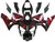 2005-2006 Honda CBR600RR Amotopart Fairings Black & Red Flame CBR Racing Customs Fairing
