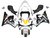 Fairings Honda CBR 600 F4i Black & White Playboy Racing (2001-2003)