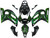 Fairings Yamaha YZF-R6 Black & Green Flame R6 Racing (1998-2002)