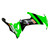 Fairings Kawasaki ZX10R Green Black ZX10R Racing (2008-2010)