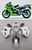 Fairings Plastics Kawasaki ZX6R 636 Green Blue ZX6R Racing (2000-2002)