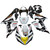 Fairings Kawasaki ZX6R 636 Black White Yellow Playboy  Racing  (2005-2006)