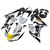 Fairings Kawasaki ZX6R 636 Black White Yellow Playboy  Racing  (2005-2006)