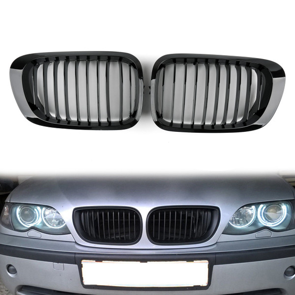 Front Fence Grill Grille BMW E46 2 Doors (1999-2002) 3 Series, Gloss Black Front Fence Grill Grille BMW E46 2 Doors (1999-2002) 3 Series, Gloss Black