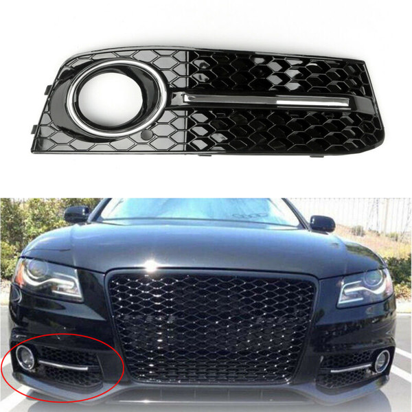 Bumper Grills Right Fog Light Grilles Cover for Audi A4 B8 (2009-2011) Black Bumper Grills Right Fog Light Grilles Cover for Audi A4 B8 (2009-2011) Black