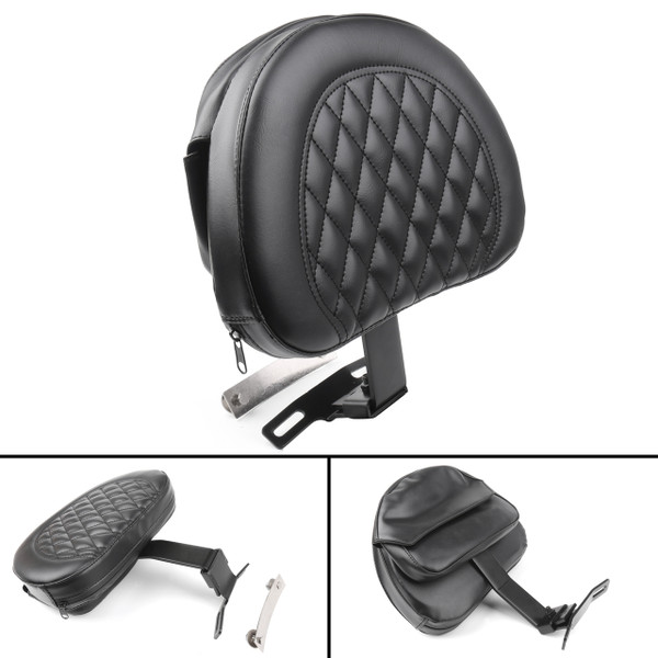 Driver Rider Backrest Pad For Harley Fatboy FLSTF Heritage Softail (07-17) Black Driver Rider Backrest Pad For Harley Fatboy FLSTF Heritage Softail (07-17) Black