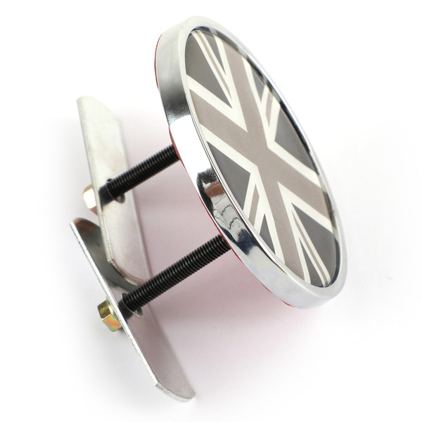 Front Grill Badge w/ Holder Black Union Jack UK Flag for MINI Cooper R50 R55 R56 Front Grill Badge w/ Holder Black Union Jack UK Flag for MINI Cooper R50 R55 R56