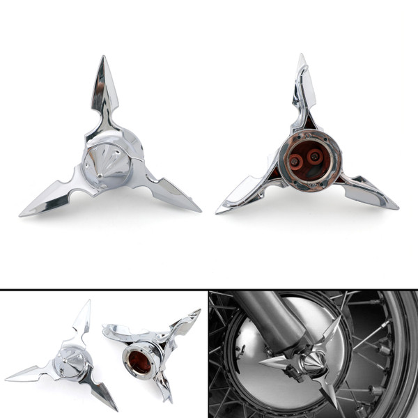 Spun Blade Spinning Front Axle Cap Nut Cover For Harley Softail Touring Chrome Spun Blade Spinning Front Axle Cap Nut Cover For Harley Softail Touring Chrome