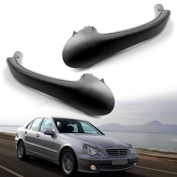 2PCS Front Interior Door Pull Handle OE For Mercedes-Benz W203 C-Class Black Generic