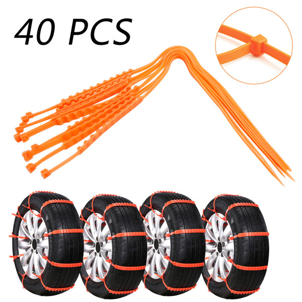 40pcs Universal Tire Chains Snow Chain Anti-Skid Wheel Belts For Cars Trucks SUVs,Emergency Winter Driving,Enhanced Traction