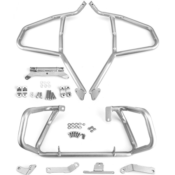 Engine Guard Crash Bar Upper + Lower Kit For BMW G310R 17-18 G310GS 2018 Silver Engine Guard Crash Bar Upper + Lower Kit For BMW G310R 17-18 G310GS 2018 Silver