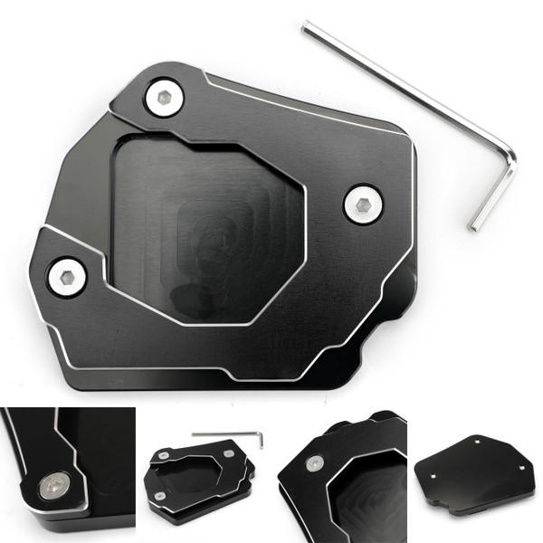 Sidestand Plate Kickstand Extension Pad CNC Aluminium For BMW F800GS 08-16 Black Sidestand Plate Kickstand Extension Pad CNC Aluminium For BMW F800GS 08-16 Black