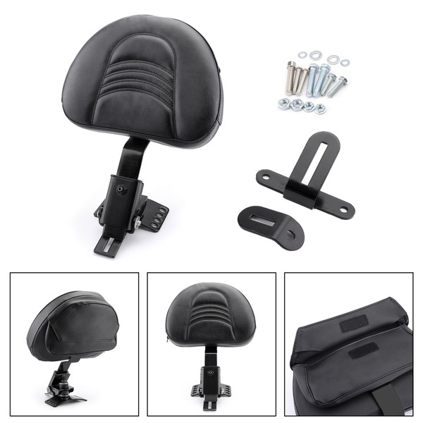 Driver Rider Backrest Kit For Touring Road Electra Street Glide 1997-18 Black Driver Rider Backrest Kit For Touring Road Electra Street Glide 1997-18 Black