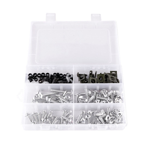 177PCS Sportbikes Fairing Bolts Kit M5/M6 Fastener Screws Silver
