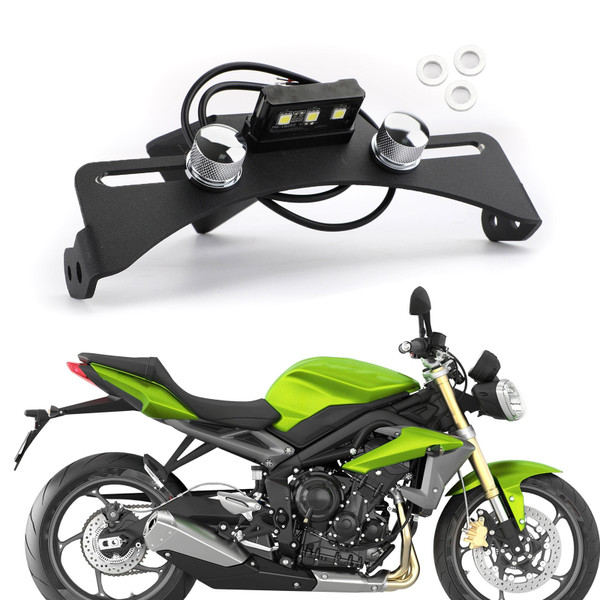 Rear License Plate Mount Holder For Triumph Daytona 600 675 675R 750 900 955i 1000 1200 Street Triple R Rx S RS13-19 Black Rear License Plate Mount Holder For Triumph Daytona 600 675 675R 750 900 955i 1000 1200 Street Triple R Rx S RS13-19 Black