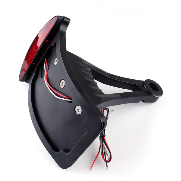 Side Axle Mount Black Billet License Plate Bracket Taillight Led, Universal Fit 1" & 3/4" Axle, Vertical Curved Side Axle Mount Black Billet License Plate Bracket Taillight Led, Universal Fit 1" & 3/4" Axle, Vertical Curved