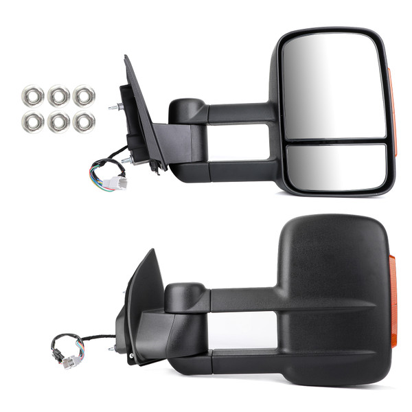 Pair Extendable Towing Mirrors For Ford Ranger 2012-On W/ Indicators Black Pair Extendable Towing Mirrors For Ford Ranger 2012-On W/ Indicators Black