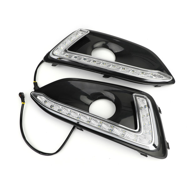 DRL LED Bumper Fog Lights Lamps Kit For Chevrolet Malibu 16-17 Black DRL LED Bumper Fog Lights Lamps Kit For Chevrolet Malibu 16-17 Black