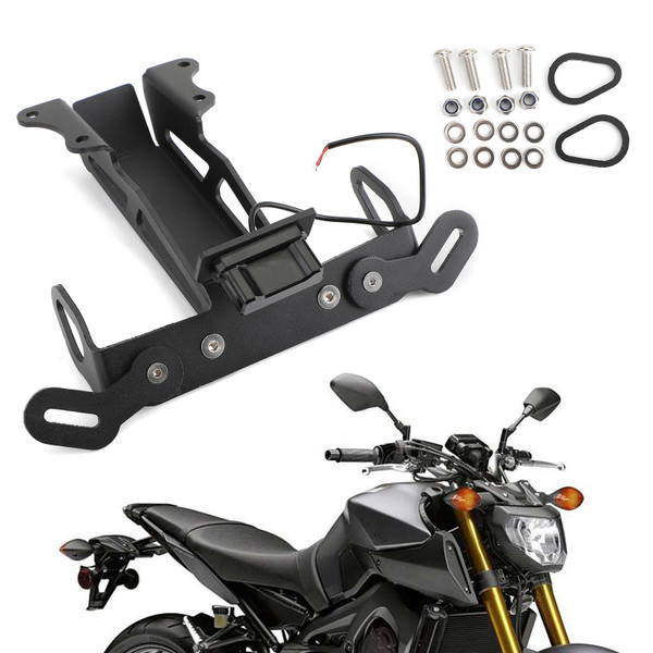Rear License Plate Holder Bracket For YAMAHA FJ-09 / MT-09 Tracer 2015-2018 Black