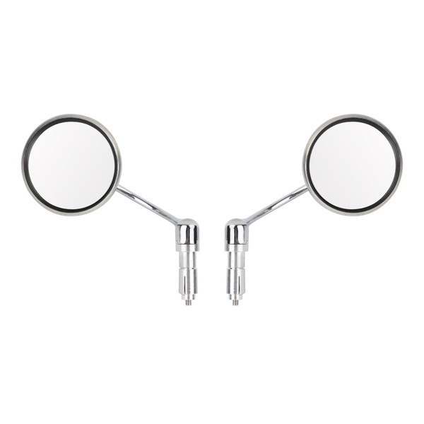 Universal Chrome Round Rearview Mirrors Bar End Side Mirrors for Motorcycle Chopper Bobber Cafe Racer Universal Chrome Round Rearview Mirrors Bar End Side Mirrors for Motorcycle Chopper Bobber Cafe Racer
