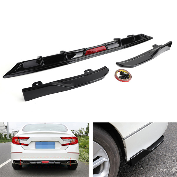 Rear Bumper Lower Guard Diffuser LIP Trim Wing Kits Fit For Honda Accord 2018-2019 Rear Bumper Lower Guard Diffuser LIP Trim Wing Kits Fit For Honda Accord 2018-2019