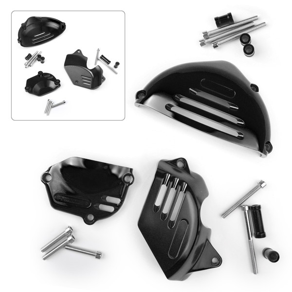 Engine Case Cover Guard Protector 3PCS Billet Aluminum Fit For Kawasaki Z900 RS Z900RS 2017-2018 BLK Engine Case Cover Guard Protector 3PCS Billet Aluminum Fit For Kawasaki Z900 RS Z900RS 2017-2018 BLK