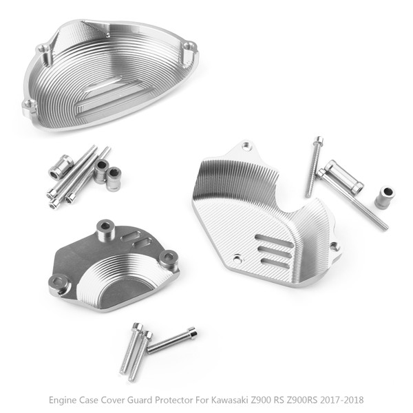 Engine Case Cover Guard Protector 3PCS Billet Aluminum Fit For Kawasaki Z900 RS Z900RS 2017-2018 SIL Engine Case Cover Guard Protector 3PCS Billet Aluminum Fit For Kawasaki Z900 RS Z900RS 2017-2018 SIL