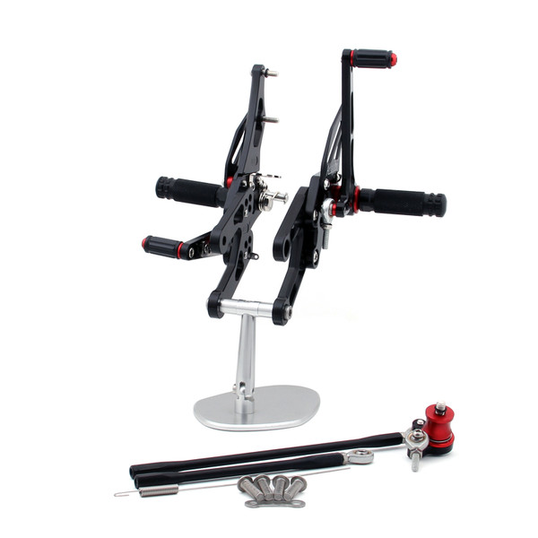 CNC Made Rearsets Fit For Honda CBR600RR 2003-2006 CBR1000RR 2004-2007 BLK CNC Made Rearsets Fit For Honda CBR600RR 2003-2006 CBR1000RR 2004-2007 BLK