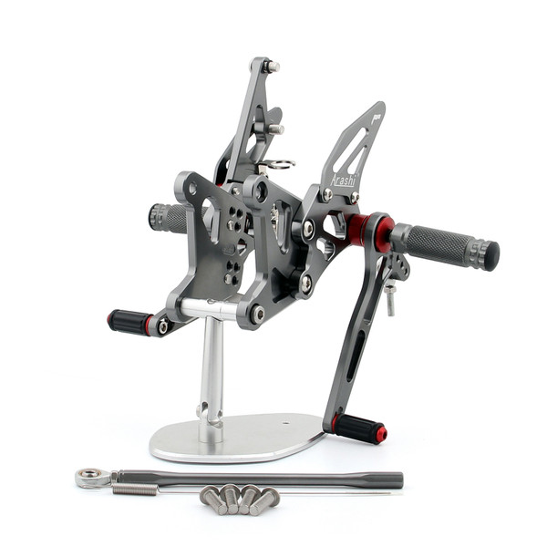 Adjustable CNC Rider Rear Set Rearsets Footrest Foot Rest Pegs Fit for Kawasaki Ninja ZX6R 2005-2006 GRAY Adjustable CNC Rider Rear Set Rearsets Footrest Foot Rest Pegs Fit for Kawasaki Ninja ZX6R 2005-2006 GRAY