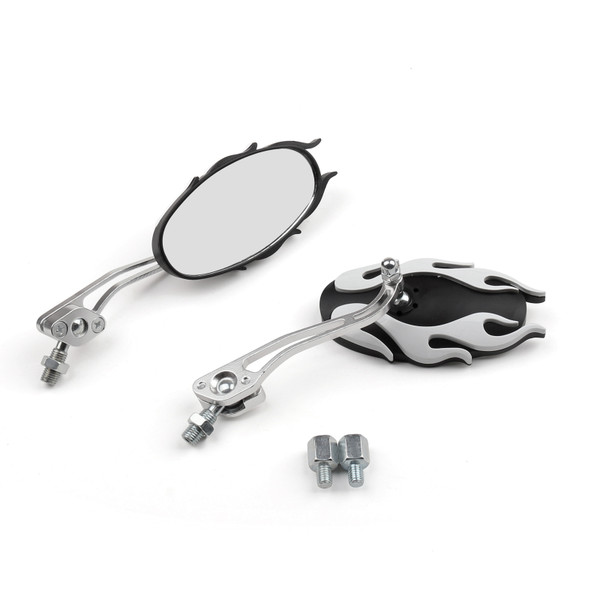 Universal Motorcycle Rearview Mirrors Rear View Mirror 8mm 10mm White Universal Motorcycle Rearview Mirrors Rear View Mirror 8mm 10mm White