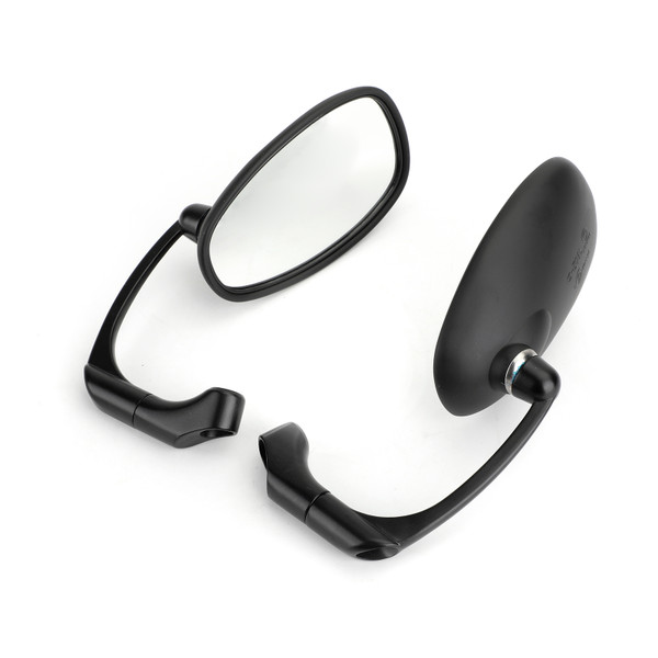 Motorcycle L-bar Retro Oval Rearview Side Mirrors M8 / M10 Pair For GN/ CG Cafe Racer Chopper Cruiser Custom BLK Motorcycle L-bar Retro Oval Rearview Side Mirrors M8 / M10 Pair For GN/ CG Cafe Racer Chopper Cruiser Custom BLK