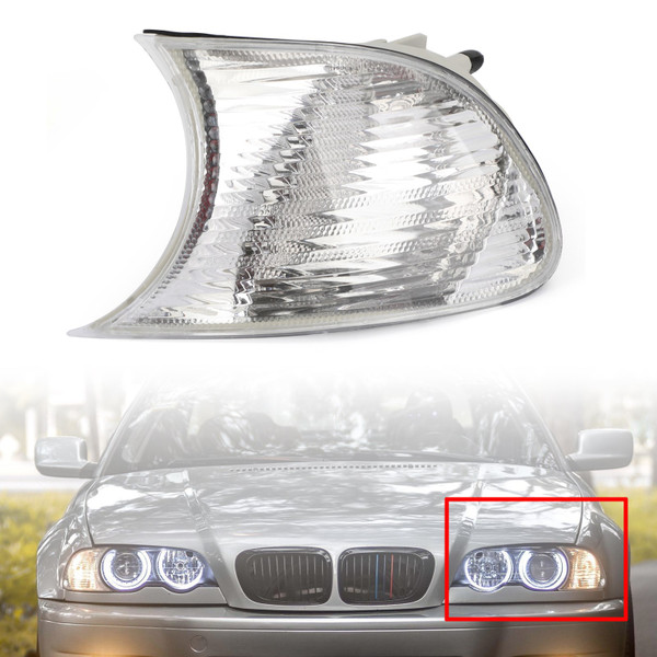 Left Corner Lights Turn Signal Lamps Fit For BMW E46 2 Doors 1998-2001 white Left Corner Lights Turn Signal Lamps Fit For BMW E46 2 Doors 1998-2001 white